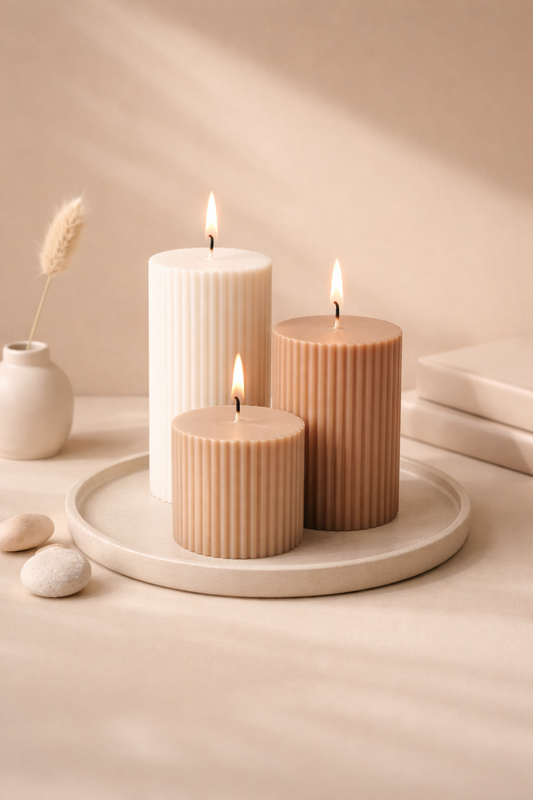 Crinkled Pillar Candles!